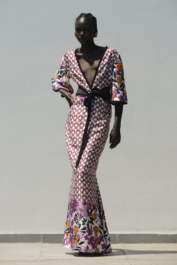 Cutout floral dress