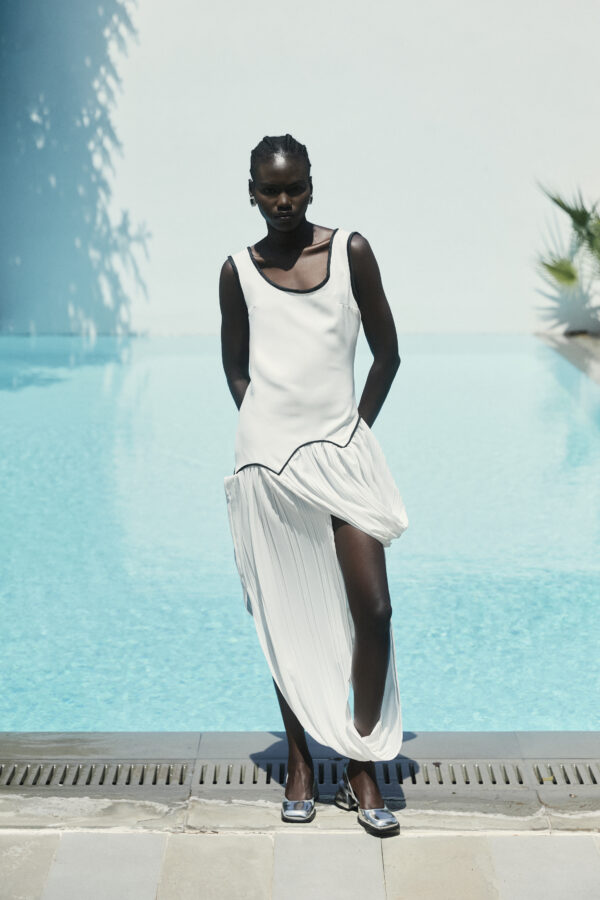 Open back asymmetric dress