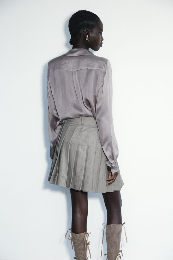 Pleated wrapped mini skirt - Image 4